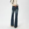 American retro low-rise micro-pull jeans women's autumn new elastic slim-fitting and thin versatile bell pants