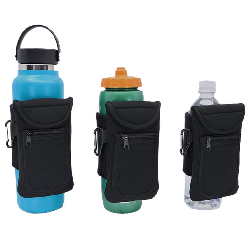 Gym Magnetic Phone Bag Anti Slip Sleeve Cup Pouch for 18 to 40 oz Water Bottle With Pockets for Key Card Headphones Wallet