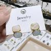 Fashion Korean Color Square Zircon Stud Earrings For Women Female Party Jewelry Pendant Custom Jewelry