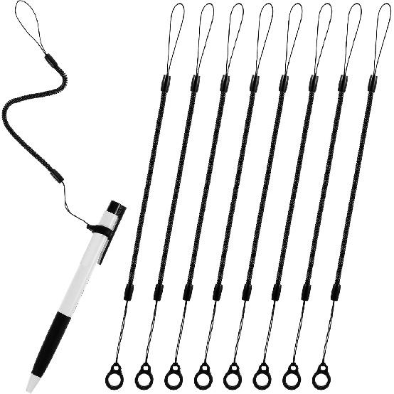 8 PCS Pen Leash, Pen Leash for Clipboard with Silicone Rings, Elastic Lanyard Tether, Anti-Lose Pens Chain for Tethering Stylus to Touchscreen
