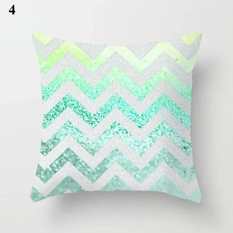 Fresh Fashion Mint Green Blue Pillowcase Living Room Sofa Office Cushion Cover Modern Simple Geometric Home Decor