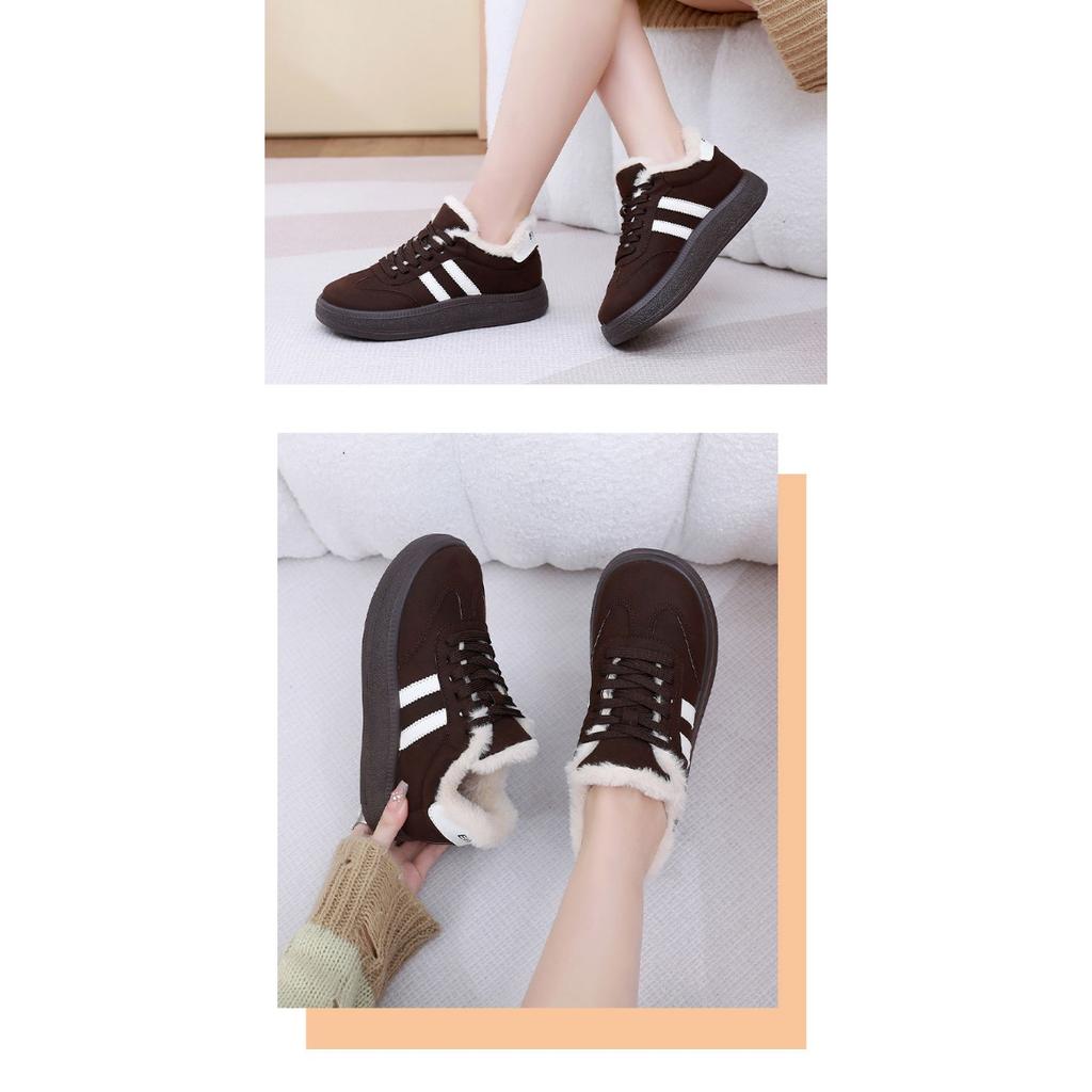 Velvet Sponge Cake German Training Women's Shoes Thick Soled Board Shoes Versatile Women's Cotton Shoes Retro Sports Casual Warm Shoes Children