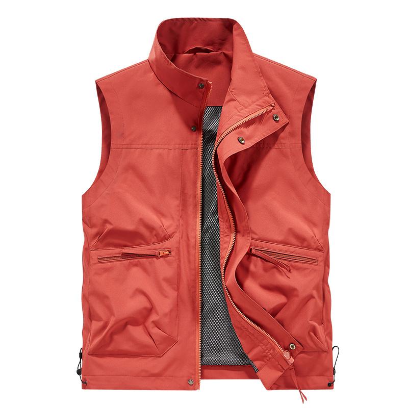 

Осенне-зимняя рабочая одежда Мода Повседневный жилет мужской с воротником-стойкой Однотонный универсальный модный жилет Топ Свободный жилет Повседневная куртка Жилет M красный