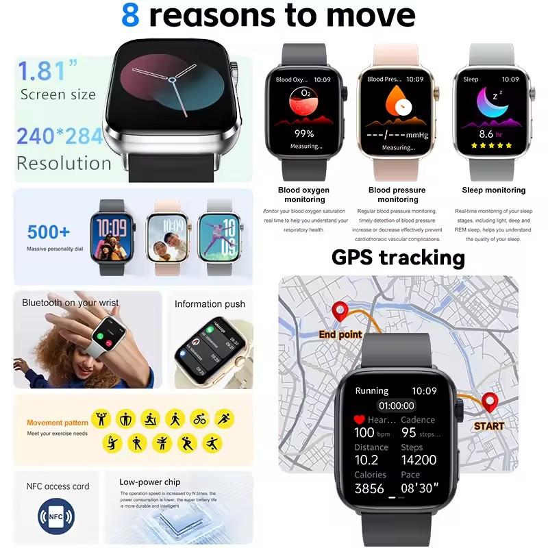 Smart Watch Dial Answer Calls Calorie Tracking 24 Hour Heart Rate AI Music Playback Bluetooth Call Men Health Smart Watches Woman Step Count