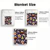 Christmas gingerbread house reindeer snowflake tree ornament pattern navy blue flannel blanket holiday home decor festive winter