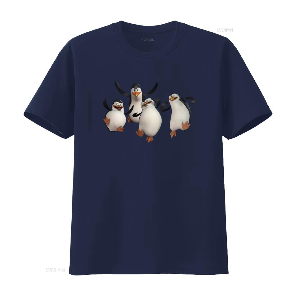Maglietta Carina dei Pinguini del Madagascar 2 per Bambini Cotone Morbido moda Lavata Vintage Comoda Casual Unisex Elasticizzata alla Moda