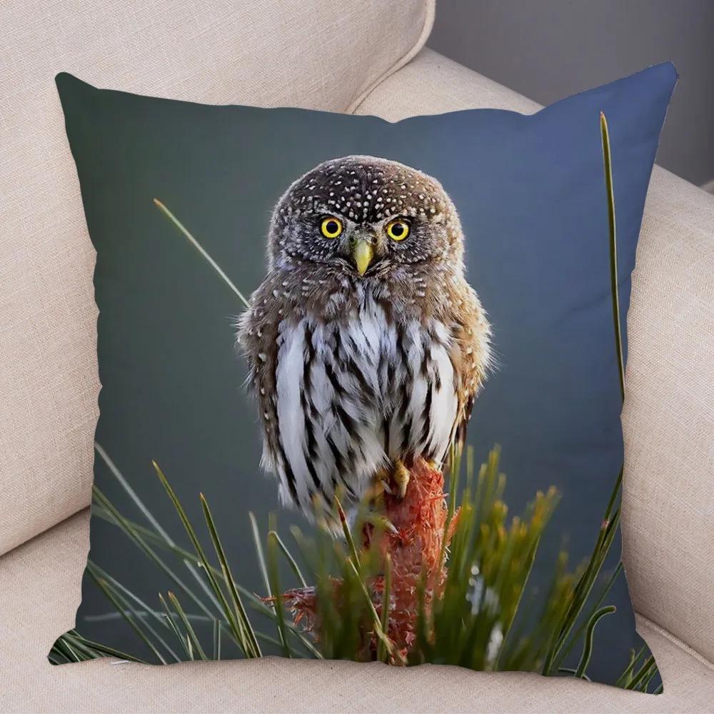 Cute Animal Pillowcase Wild Owl Cushion Cover Decorative Sofa Home Children's Room