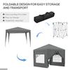 3x3(m) Pop-Up Gazebo, with Curtain Walls and Windows, Grey