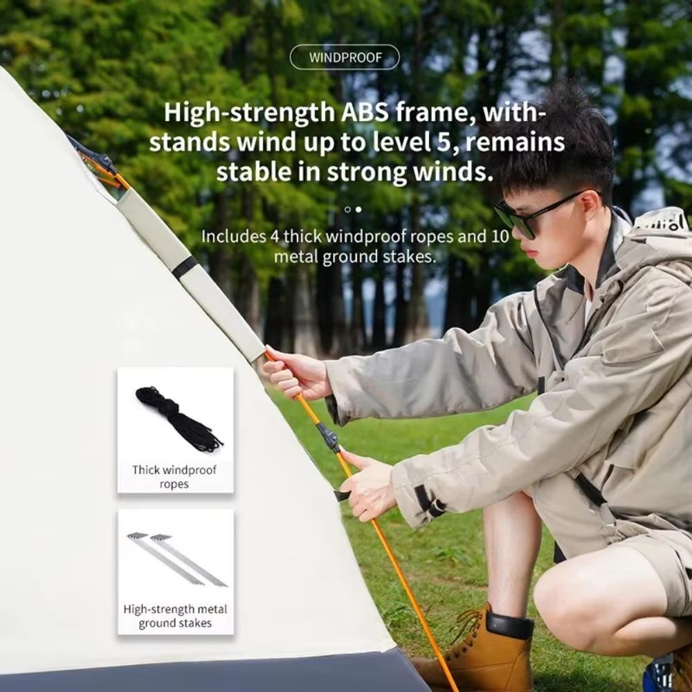 Portable Camping Tent 2/3/4 Person Dome Pop-up Tents Waterproof Instant Easy Setup Family Tents for Outdoor Beach Hiking Traveling