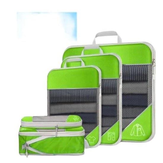 Compression bag travel storage pouch 5-piece set green lightweight