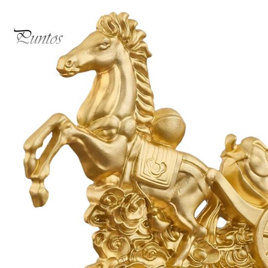 Resin Statue Horse Ornament Golden Finish Versatile Figurine Symbol of Tabletop Decoration Strength Success Zodiac Home Decor Durable