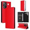 Cubic Grid Texture Flip Leather Phone Case