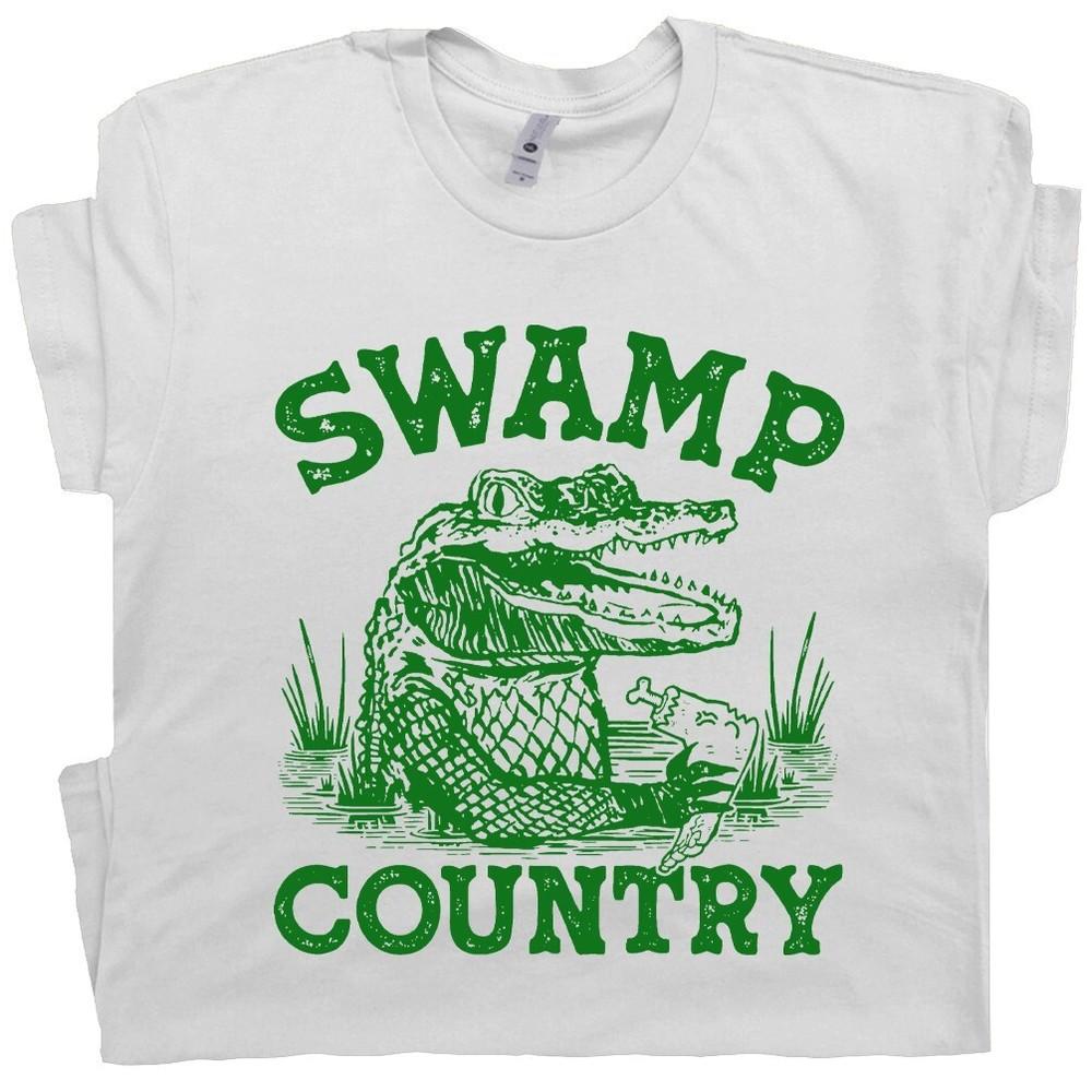

Swamp Country T Shirt Alligator T Shirt Florida Everglades Funny Graphic Tee 3XL