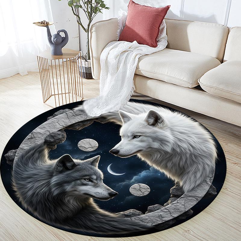 Cartoon Print Round Area Rug,Carpet Rug for Living Room Bedroom Sofa Playroom Decor,Non-slip Floor Mat