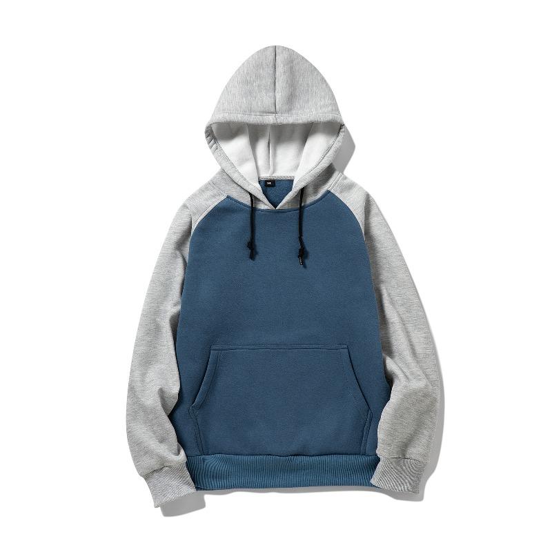 

Color Collision Hoodie Men Women Autumn Winter Loose Oversized Clothing Warm Fleece Raglan Splicing Hooded Couple Sweatshirts XS