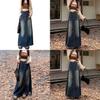 Denim A Line Skirt With Vintage Wash For Casual Wear