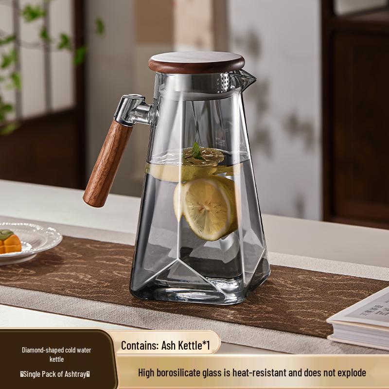 Yagang High-Temperature Resistant Glass Kettle Set for Tea, Living Room Cold Water Kettle Cup Set