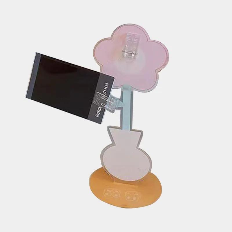 Creative Flower Photo Clip Acrylic Card Holder Table Number Holder Note Memo Holder Wedding Party Desktop Decoration Card Clamp