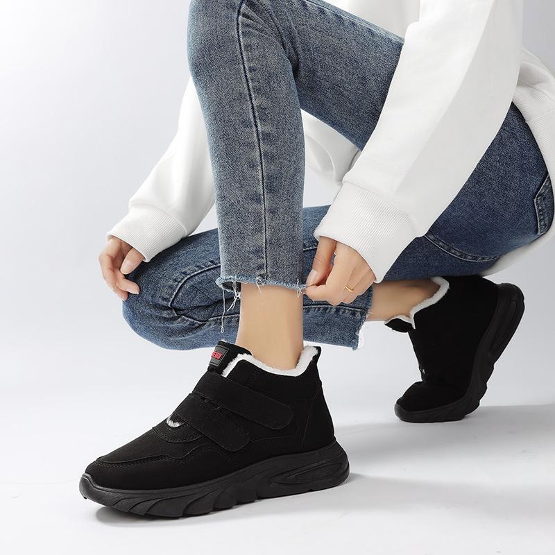 

Suede cloth women s shoes winter new 2024 snow boots piled thickened warm women s cotton shoes casual shoes 40 чорний