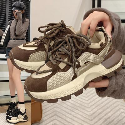 Zapatillas de papá que aumentan la altura para mujer, nuevo popular de otoño, suela gruesa, ligeras, deportivas, retro, versátiles, casuales, zapatillas Forrest Gump