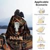 Retro Cowboy Style Customize Text Blanket Lightweight Customizable Blanket Comfortable Versatile for Seaside Nap Couch Bedding Ideal for All Seasons