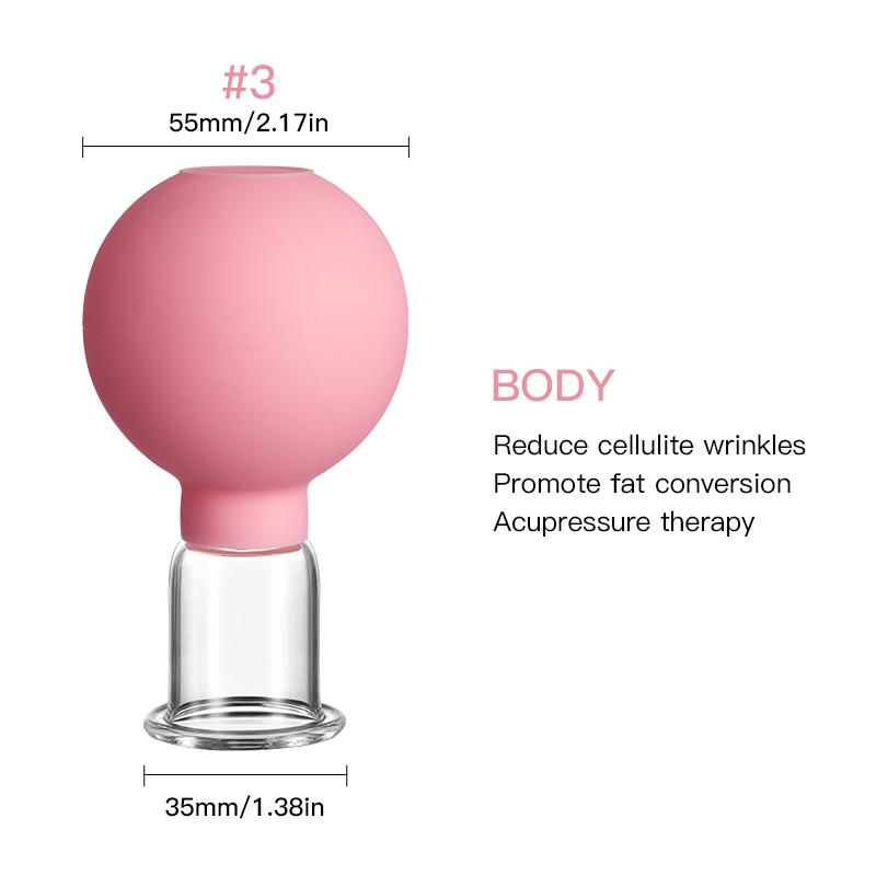 Rubber Massage Body Cups Glass Vacuum Cupping Anti Cellulite Suction Cup Massager for Face Facial Skin Lifting Tools