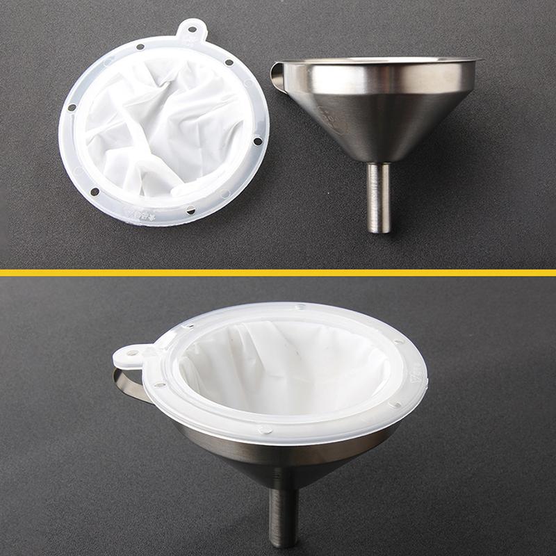 100/120/200/300/400/450 Mesh Nylon Filter Stainless Steel Funnel For Fruit Milk Traditional Chinese Medicine Oil White Wine