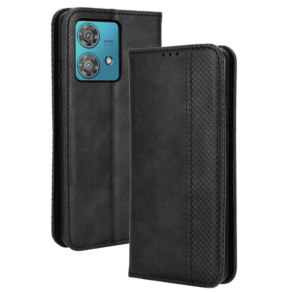 For Motorola Edge 40 Neo 5G Case PU Leather Wallet Retro Phone Cover