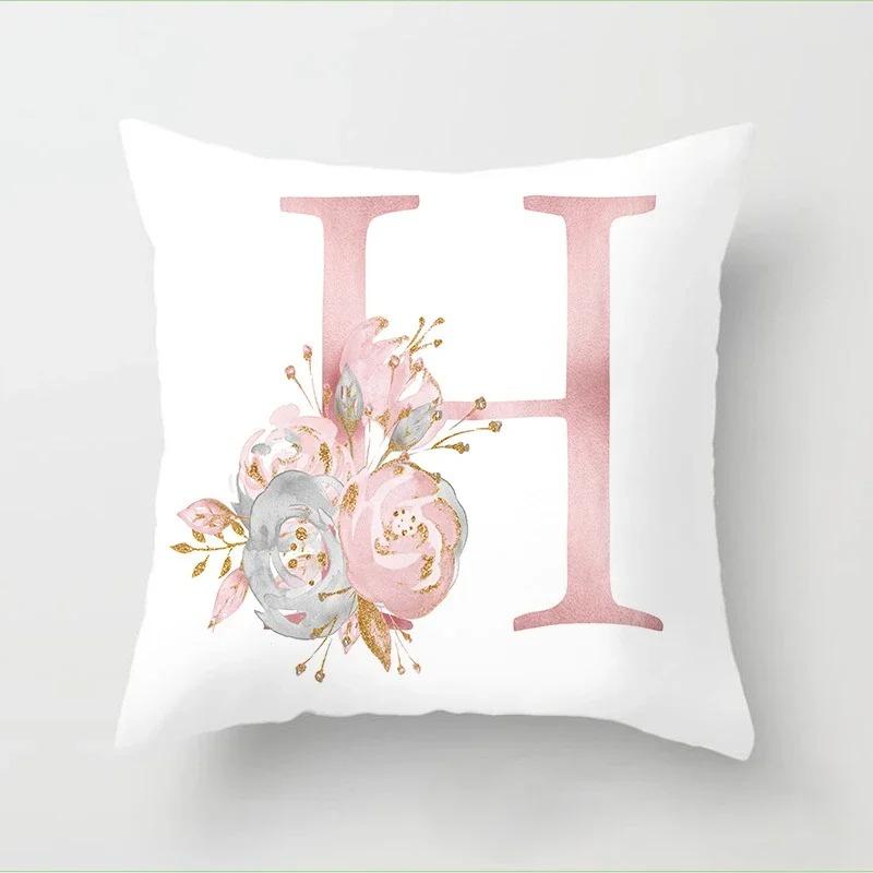 Pink Letter Printed Pillow Cover Pillow Cover Sofa Cushion Decorative Pillow Cover