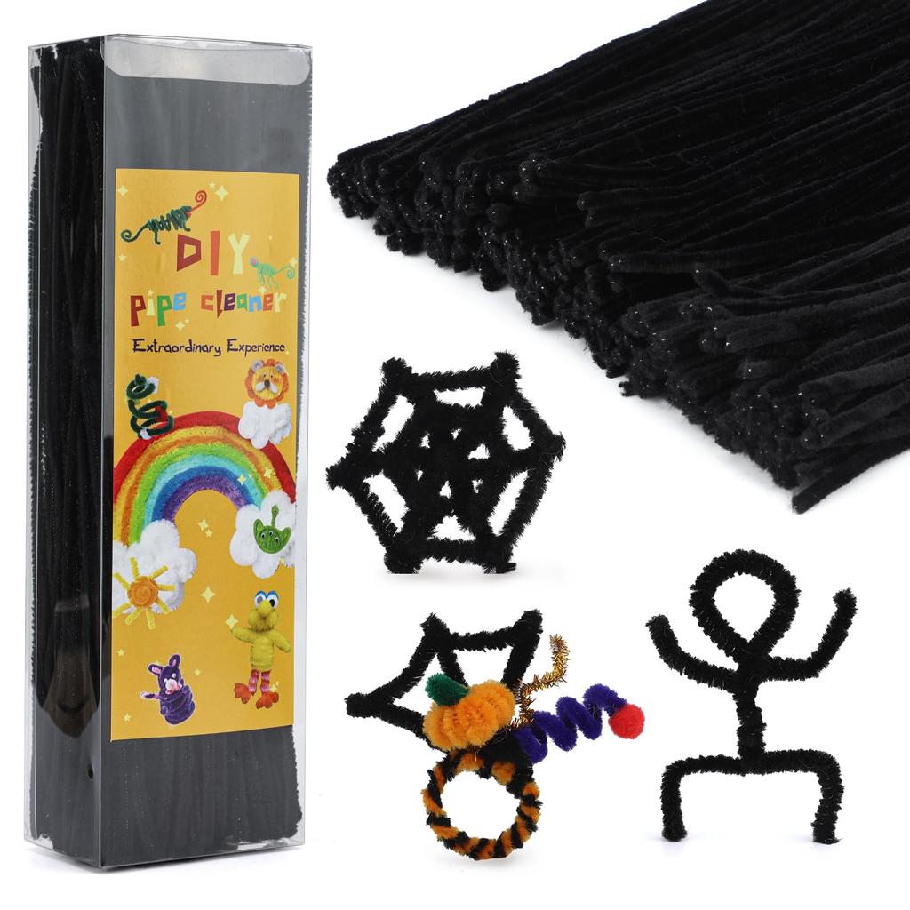 Fenrry 300PCS Pipe Cleaners Chenille Stem Craft Supplies for Hair Fuzzy Sticks Pipe Cleaner Brush for DIY Art Craft Decorations