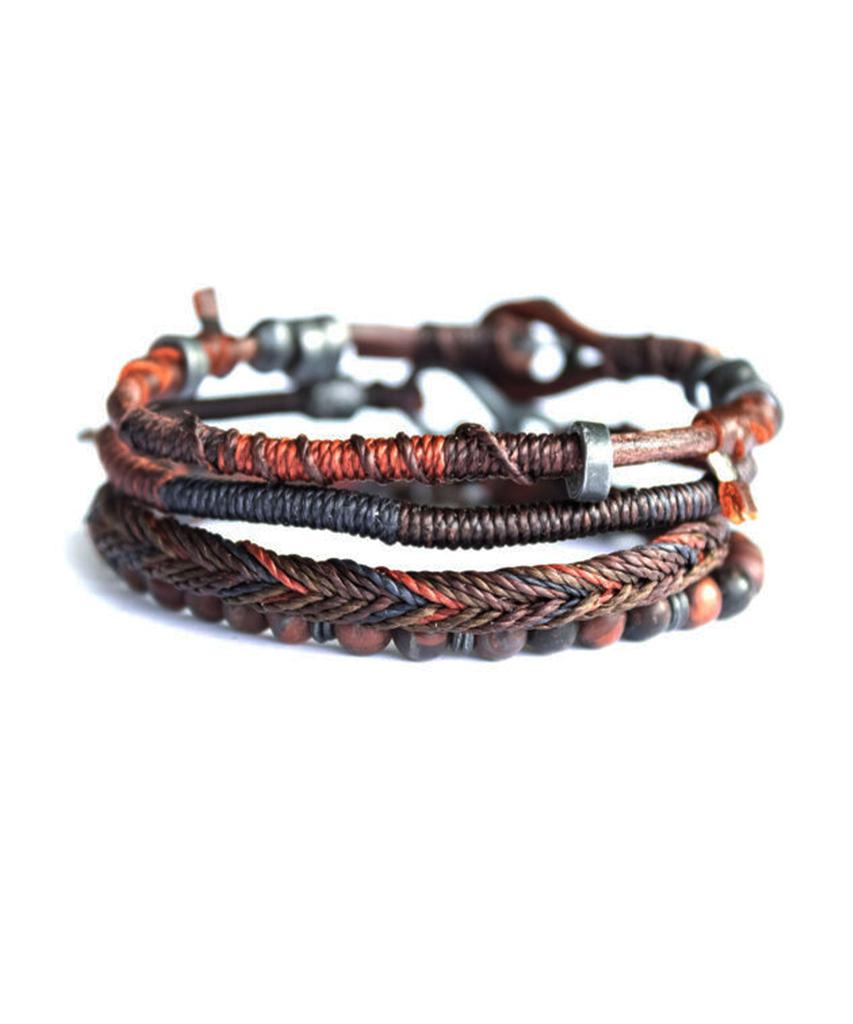Wakami Earth Men'S Brown 0605-70 Knot Bracelet