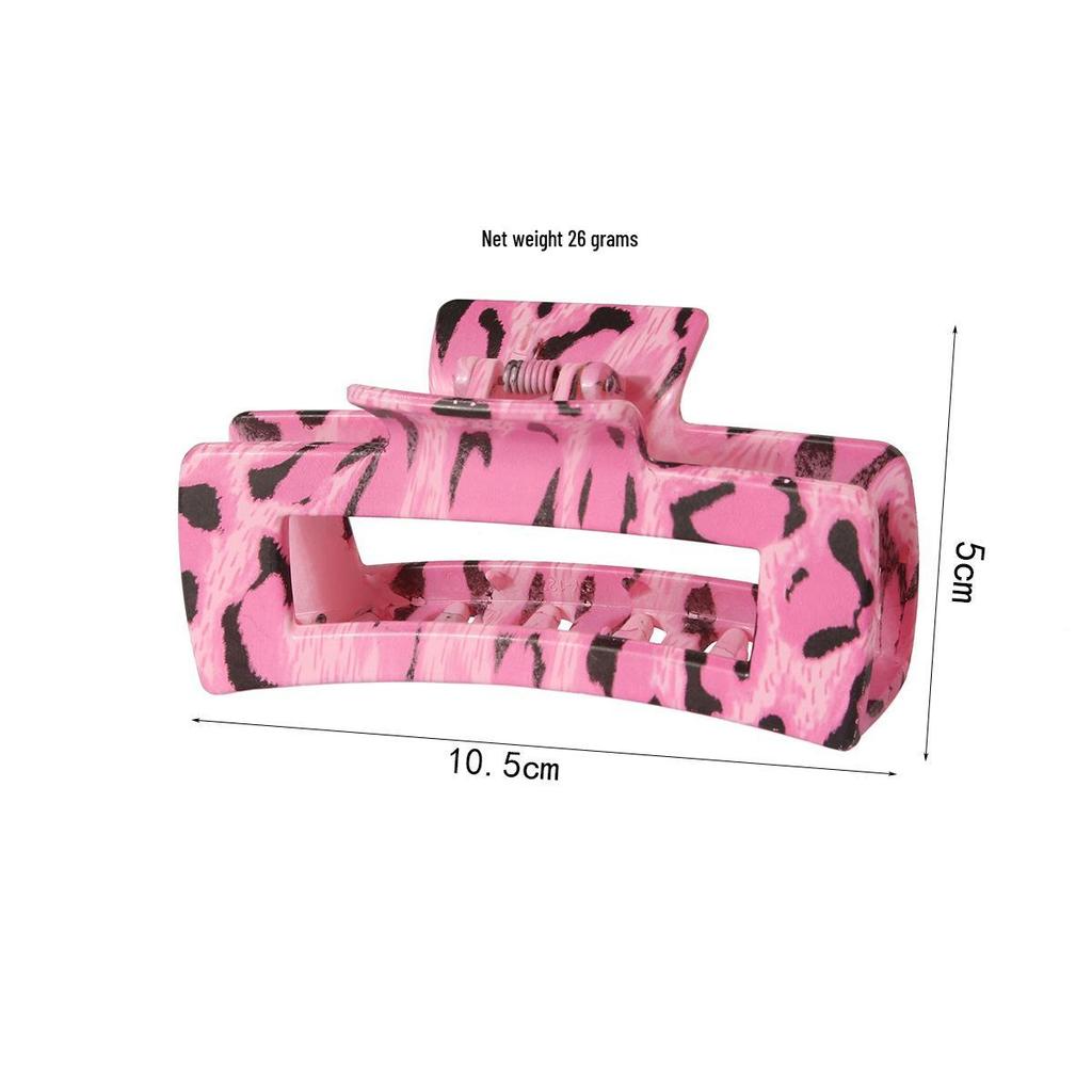 10,5CM Vintage klip na vlasy žralok s leopardím vzorem: Evropská a americká geometrická spona do vlasů pro všestranné drdoly