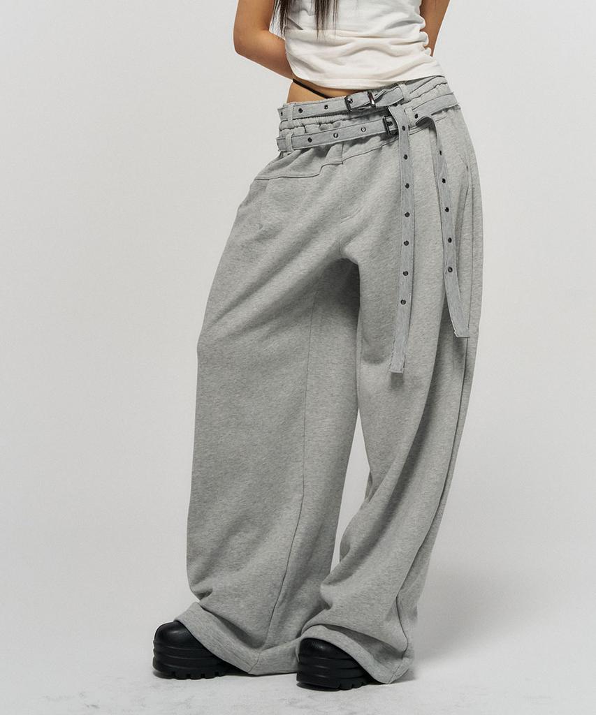 SCHISM INDUCING Belted Sweat Pants Gray