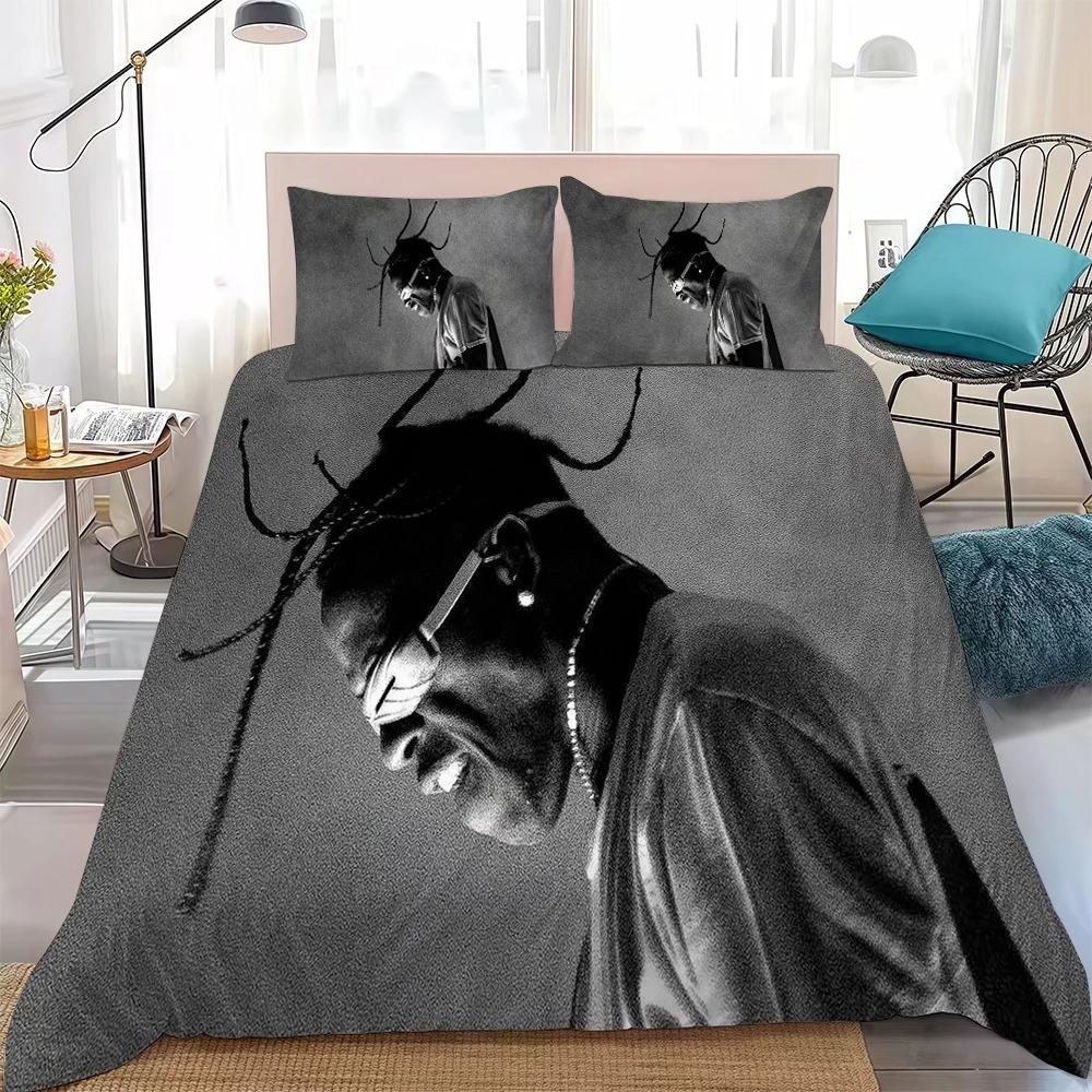 3D Print Rapper T-Travis S-Scott Jack Bedding Set Soft Comforter Cover With 1/2pcs Pillow Shams For Kids Adults Duvet Cover
