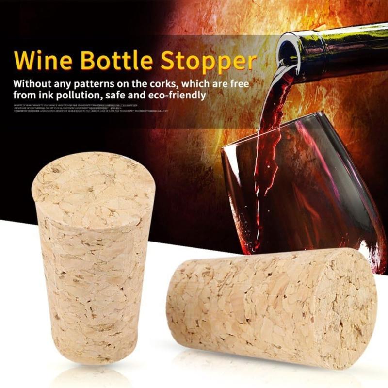30 Pcs Wooden Beer Bottle Stopper Tapered Cork Stopper Natural Soft Wood Corks Reusable Cork Plug Kitchen Bar Supplies