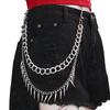 Chaîne de taille multicouche Hip Hop Punk Métal Rivet Bijou pour Performance Scénique