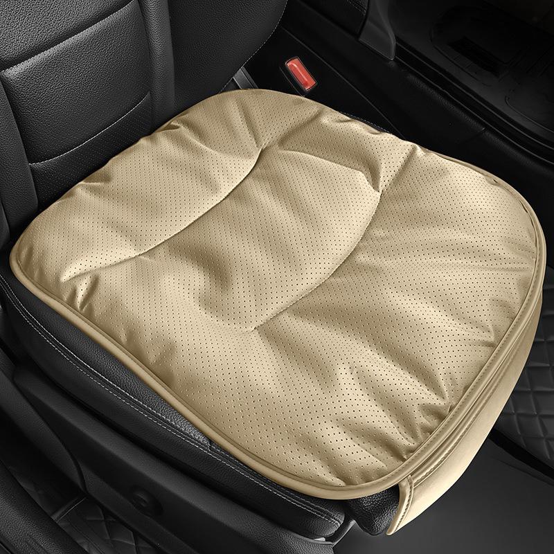 Premium Nappa Leather Car Front Seat Cushion Soft Seat Cover Universal Car Accessories Interior Car Front Seat Protector Cover бежевый
