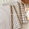 145x50cm Coffee Color Cotton Fabric Woven Check Cloth for Women Clothing Bags Hair Accessories Sewing Cloth