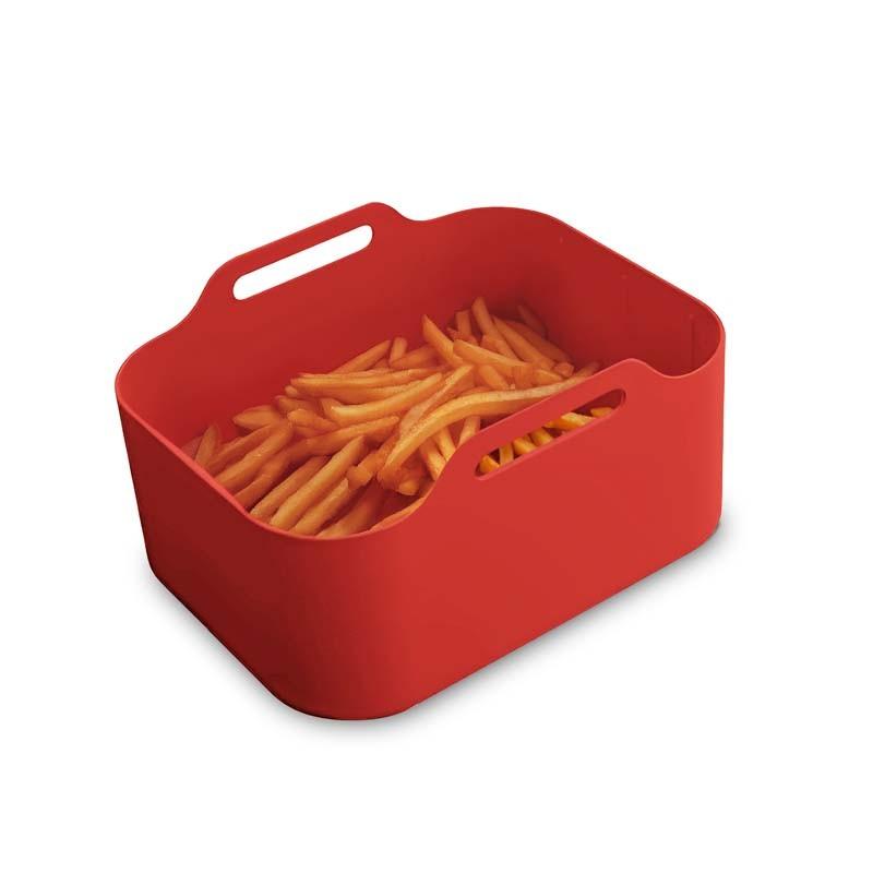 Silipot2 - Silipot2 Red - Set of 2 Red Silicone Baskets - Non-stick - Reusable - 21.5×14.5×7 Cm
