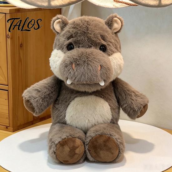 Washable Suede Plush Running Hippo Toy, 45cm Interactive Hand Puppet Stuffed Cute Animal Companion for Kids, Soft Cuddle Doll, Party Holiday Gift