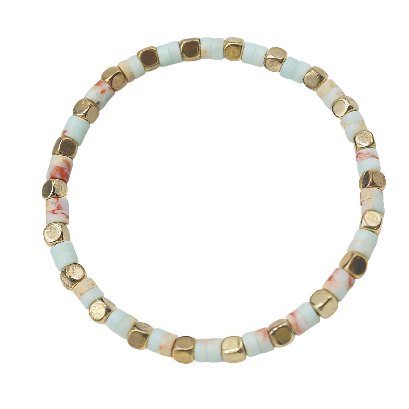 

Handcrafted DIY Shoushan Stone Bead Bracelet Beaded Wristband for Creative Accessory Stacking and Unique Design 1 синий