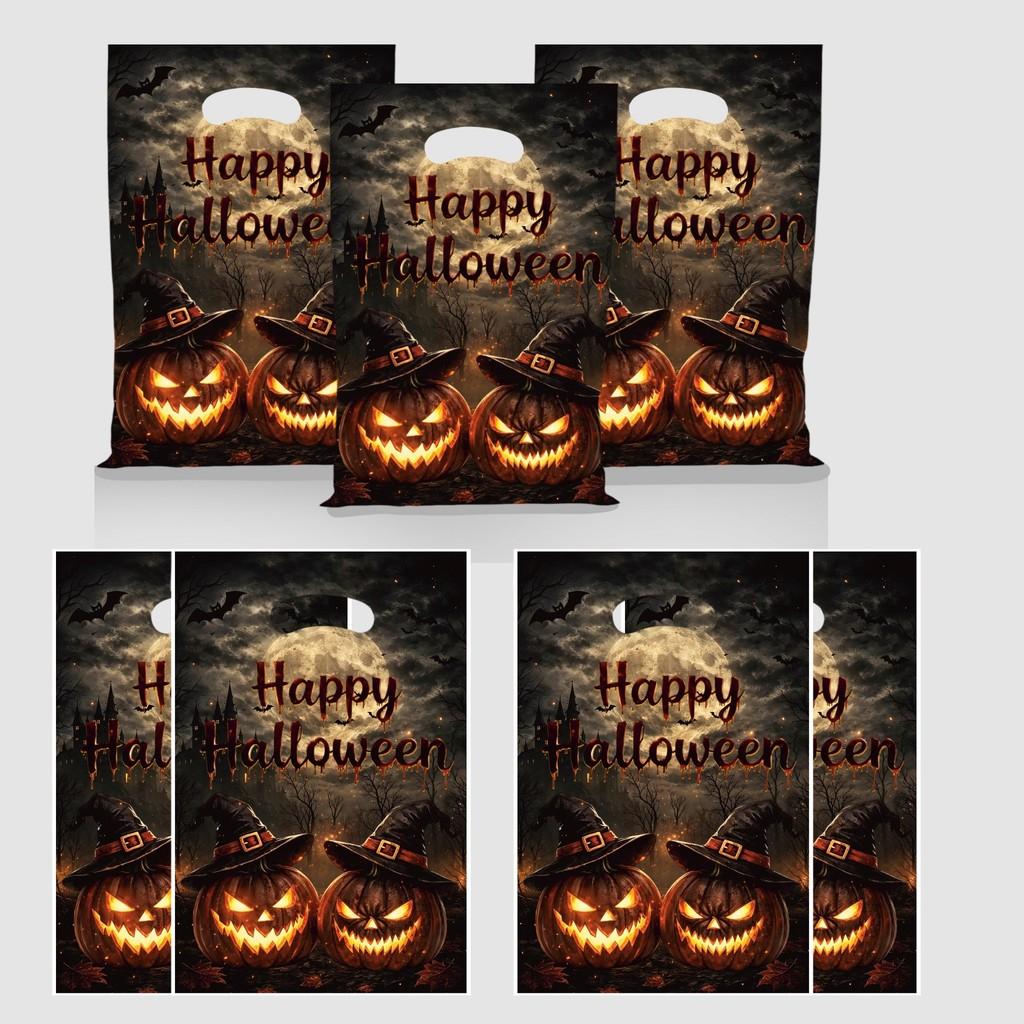 Halloween Pumpkin Candy Bags With Glitter Film For Childrens Trick Or Treat Parties