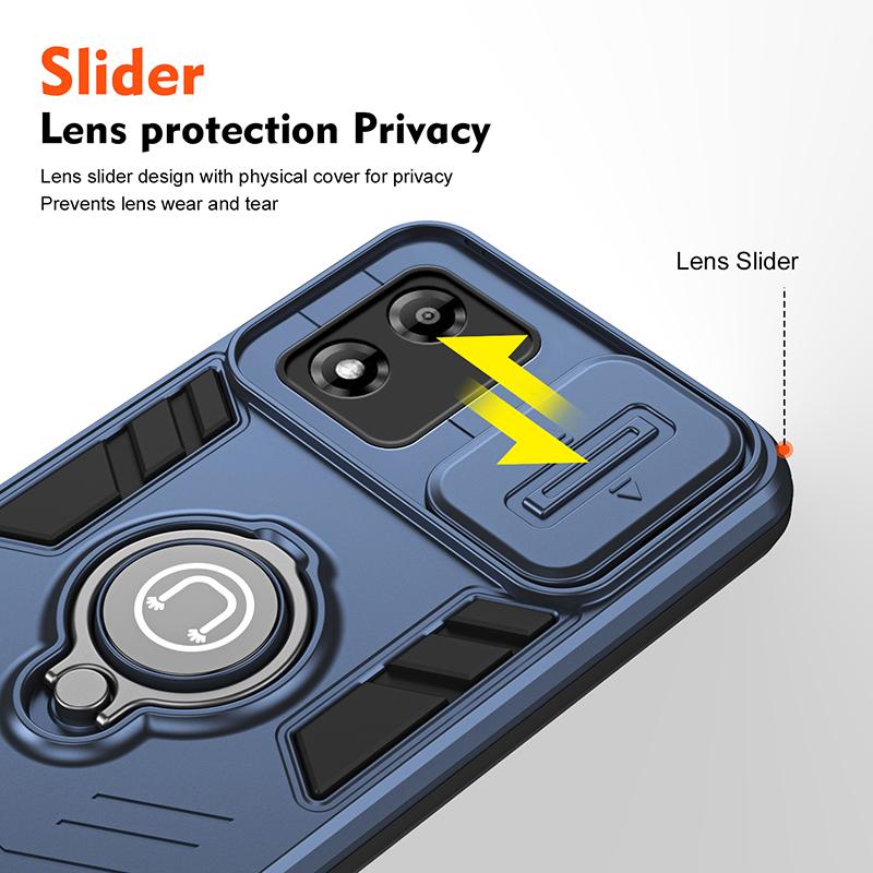 Moto E13 Shockproof Armor Case For Motorola Moto E13 With Car Magnetic Ring Holder Wireless Charging Phone Cover MOTO E13 Cases