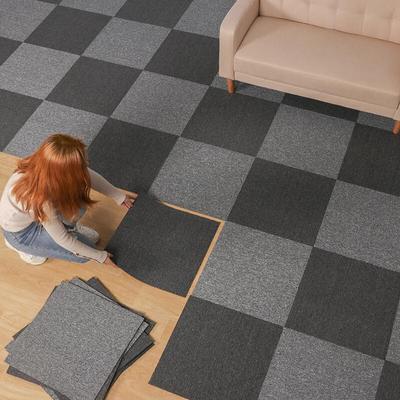10PCS Patchwork Carpet Self-absorbing Non-adhesive Floor Rug Flocked Polyester Kitchen Bathroom Hotel Office Solid Colour Mat Non-slip