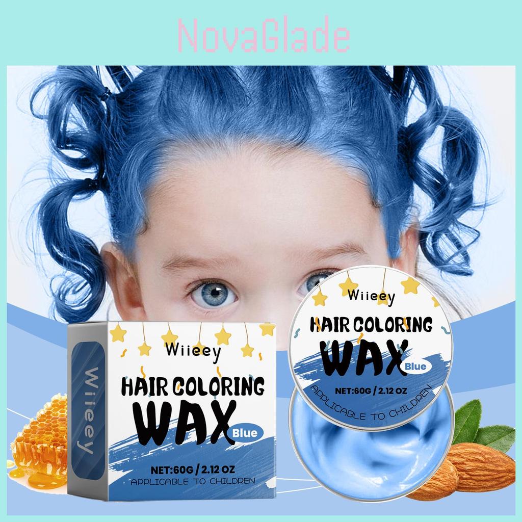 Wiieey Blue Childrens Colorful Hair Wax Nourishing Diy Long Lasting Hair Color Cream