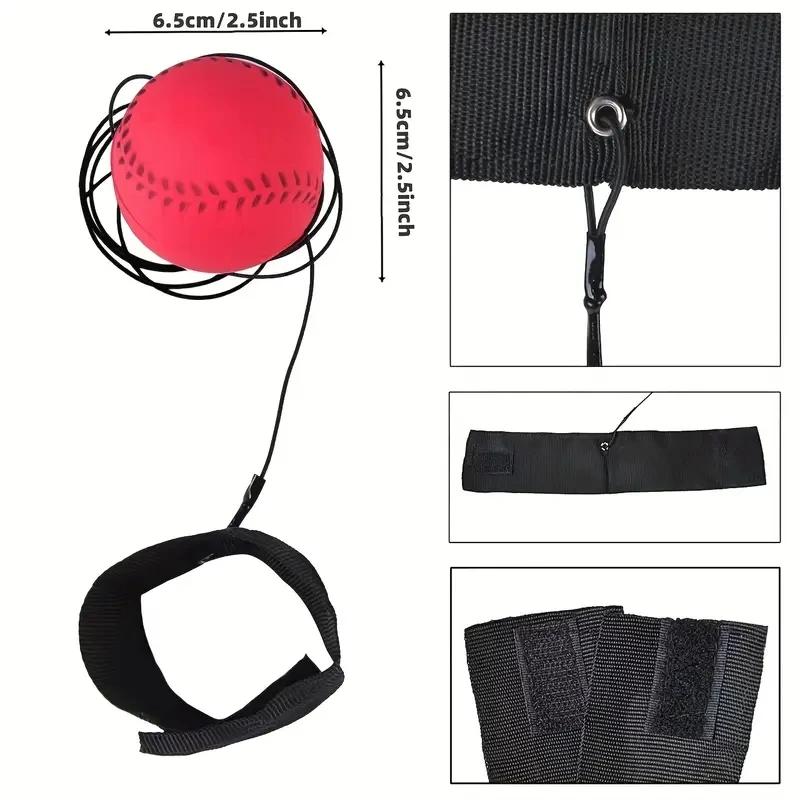 6cm Hand Thrown Bouncy Ball with Rope Rubber Solid Toy Boomerang Ball Reaction Ball Idle Time De-stressing Hand Thrown Toys