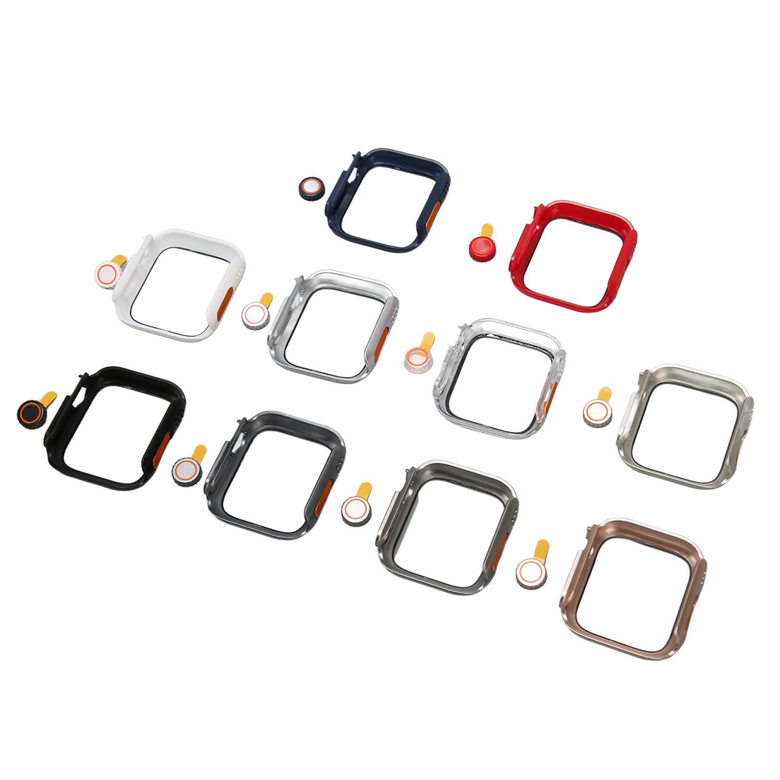 

10Pcs Watch Hard PC Case with Tempered Glass Screen Protector All Around Protective Cover for IWatch Series 7 Smartwatch