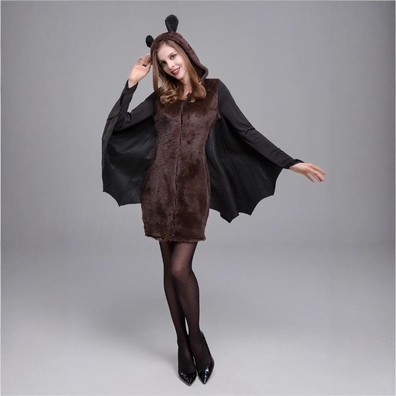 Halloween Black Brown Bat Vampire Demon Costume Adult Masquerade Costume