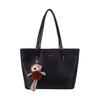 Retro Style Large Capacity Tote Bag Soft Faux Leather Shoulder Handbag with Zipper Closure for Daily Commute