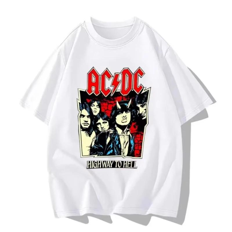 Brand New Design Street Punk Rock ACDC Band Fans Periphery Hip Hop Cotton Print Short Sleeve Men Women Loose Cotton T-shirt